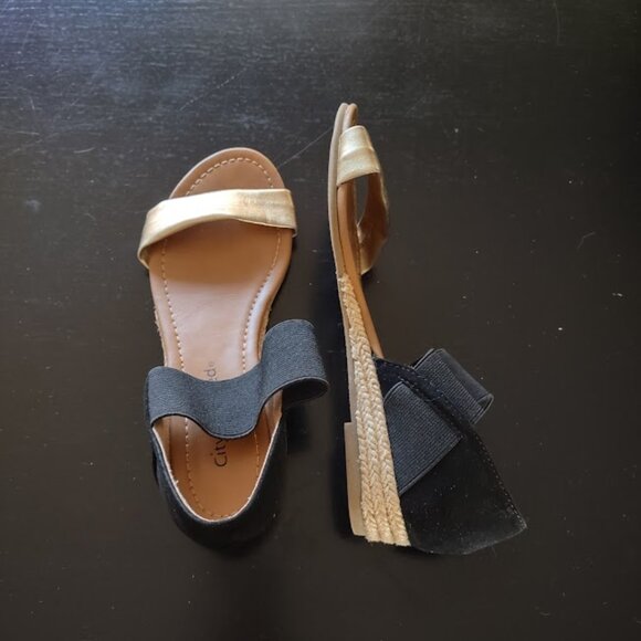 Gold Lame Slide On Sandals - Picture 4 of 4